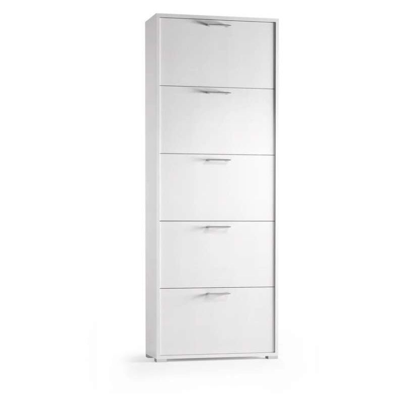 foto del prodotto webmarketpoint terraneo scarpiera bianco 65x18x184 cm mobile 5 ante ribalta scarpe elegante e funzionale