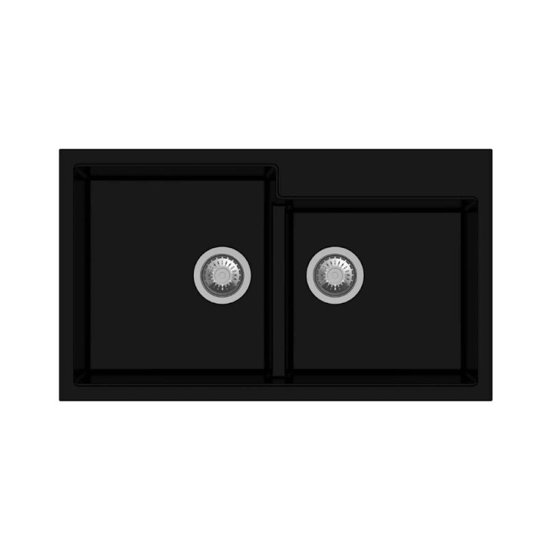 foto del prodotto webmarketpoint tip toe n200 lavello 2 vasche nero effez
