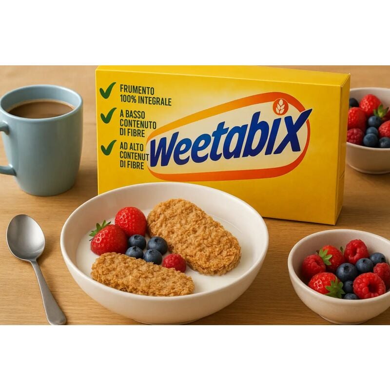 foto del prodotto weetabix 215g formelle frumento integrale ricche di fibre e povere di zuccheri