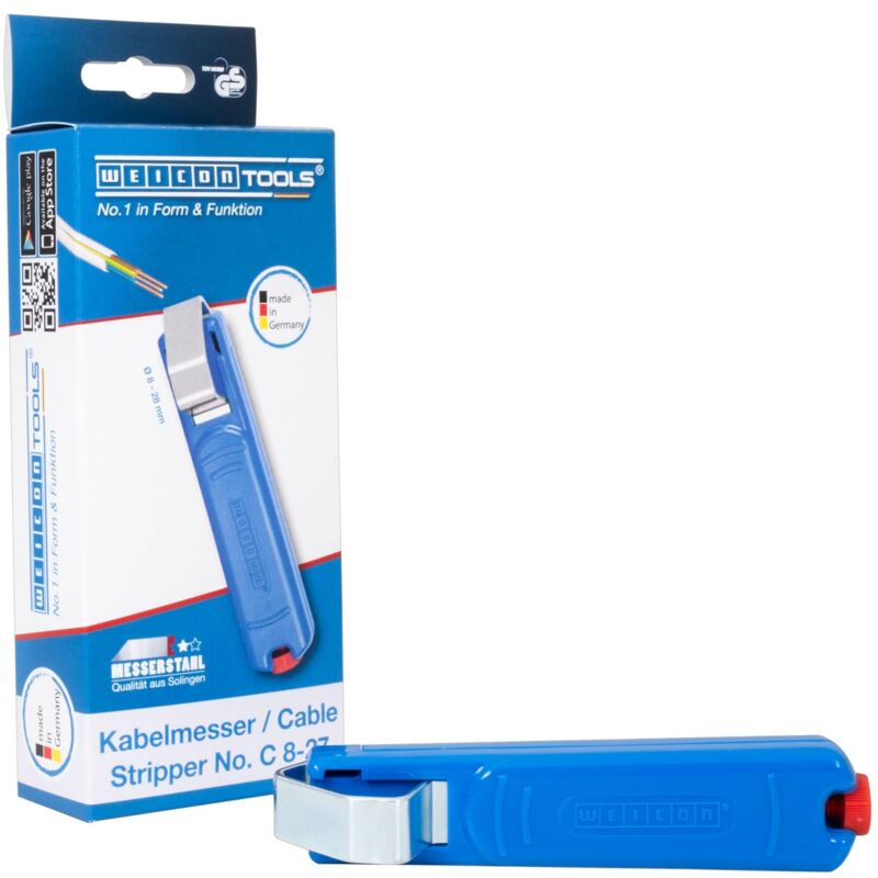 foto del prodotto weicon 50053328 coltello per cavi no. c 4 28 versione classica, blu rosso, 180 mm