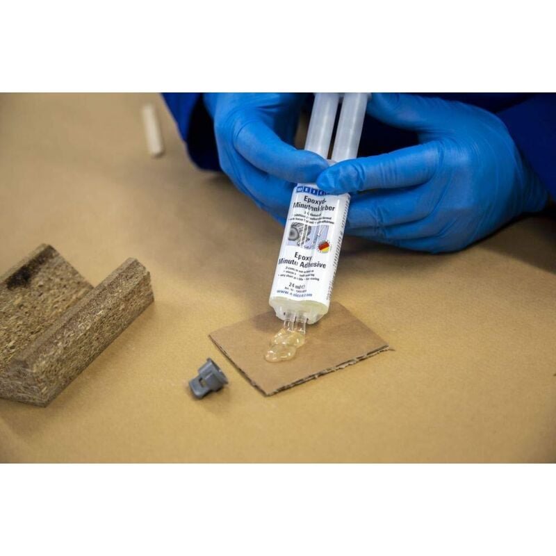 foto del prodotto weicon epoxy colla rapida, siringa doppia da 24 ml, colla epossidica bicomponente per metallo, legno, pietra, plastica, vetro, ceramica, vtr, ecc.