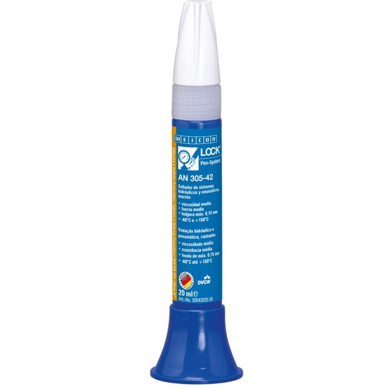foto del prodotto weicon lock an 305 42 guarnizione idraulica e pneumatica, 20 ml, colore marrone