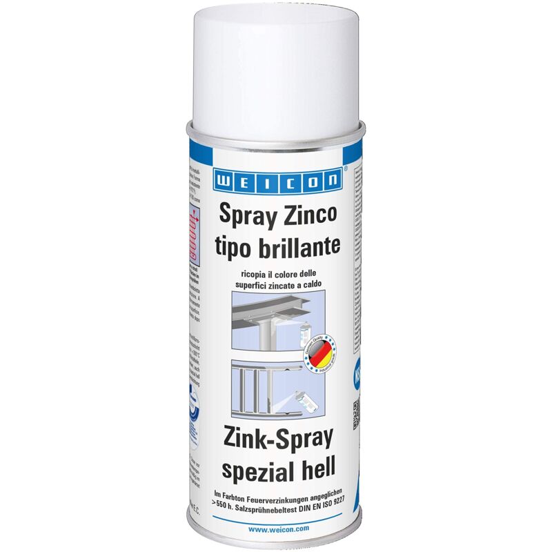 foto del prodotto weicon spray zinco tipo brillante 400 ml.protezione antiruggine resistente al calore e adatta come primer per metallo