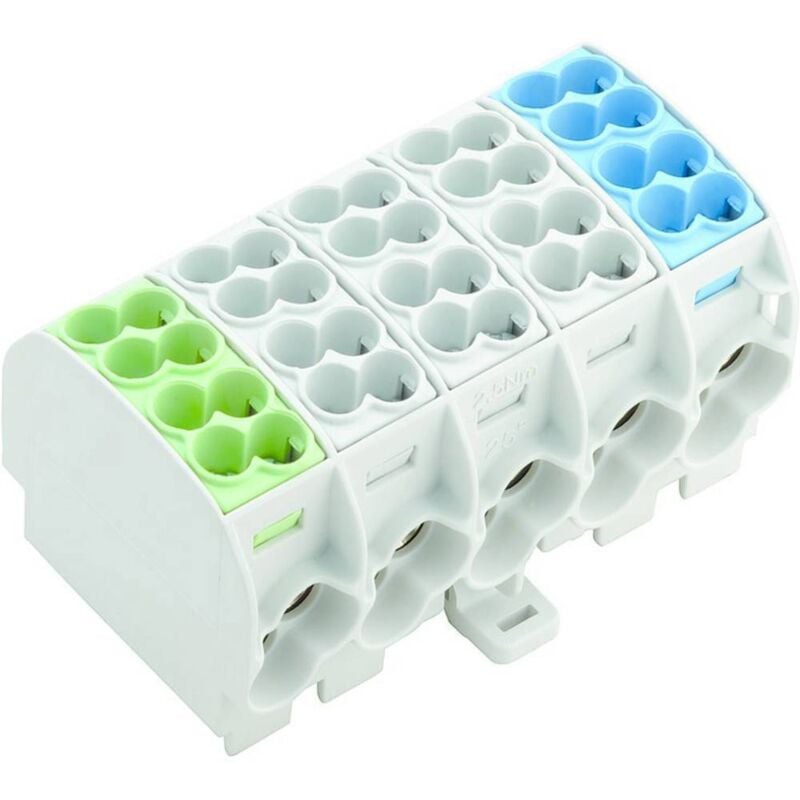 foto del prodotto weidmuller weidm ller 1562140000 morsettiera di distribuzione a vite verde, grigio luminescente, blu 1 pz.