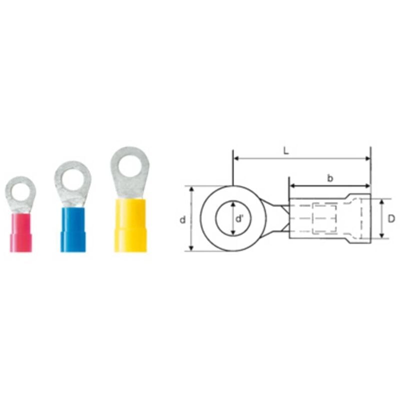 immagine 0 del prodotto weidmuller weidm ller 9200260000 capocorda ad anello sezione max 6 mm foro 8.4 mm parzialmente isolato giallo 100 pz.