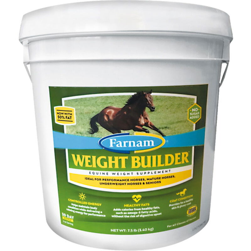 foto del prodotto weight builder farnam mangime complementare per cavalli che necessitano di incrementare la massa muscolare 3,4 kg