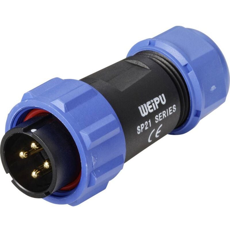 foto del prodotto weipu sp2110 p 4 i connettore circolare spina dritta tot poli 4 serie connettore circolare sp21 1 pz.