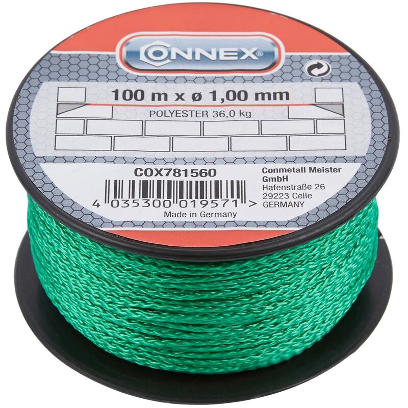 foto del prodotto weitere connex, cox781560, linea di gesso per maurer, 100 m , max. 30 kg a 1 mm verde