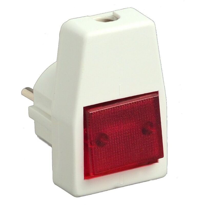 foto del prodotto weitere unitec 44084l spina schuko, in pvc con interruttore luminoso, colore bianco