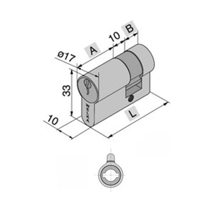 foto del prodotto welka 60122221 cilindro sagomato pers 54mm 27x27mm