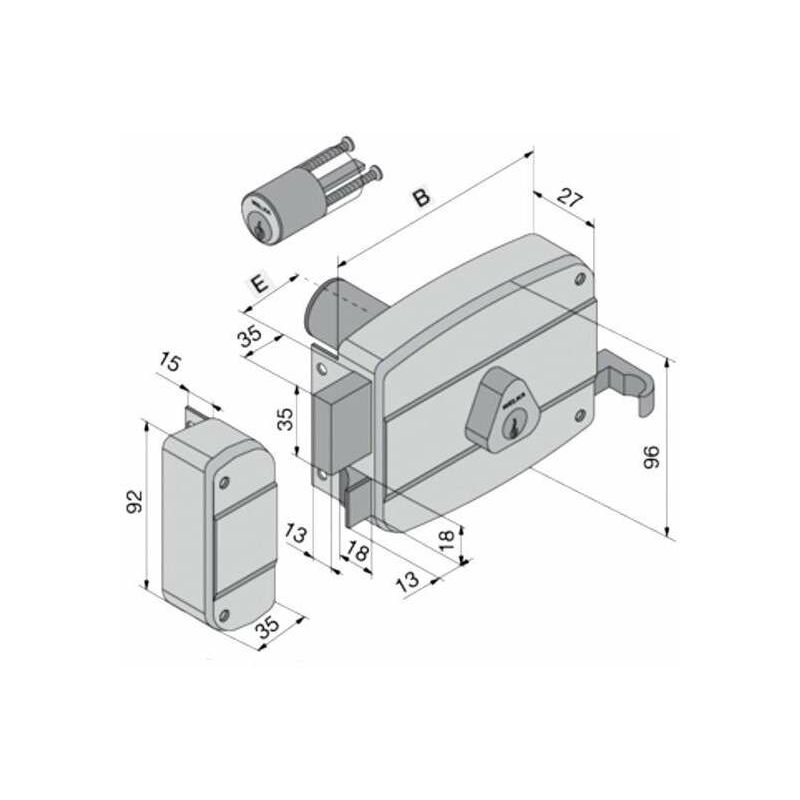 foto del prodotto welka serratura app.legno sx 030.60.52.2