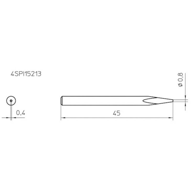 foto del prodotto weller 4spi15213 1 punta di saldatura forma ad ago dimensione punta 0.8 mm contenuto 1 pz.