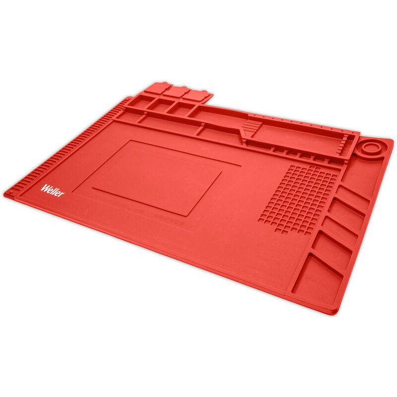 foto del prodotto weller tappetino per saldatura wlaccwsm2 02 di medie dimensioni, include un righello e scomparti individuali e quattro aree magnetiche per la
