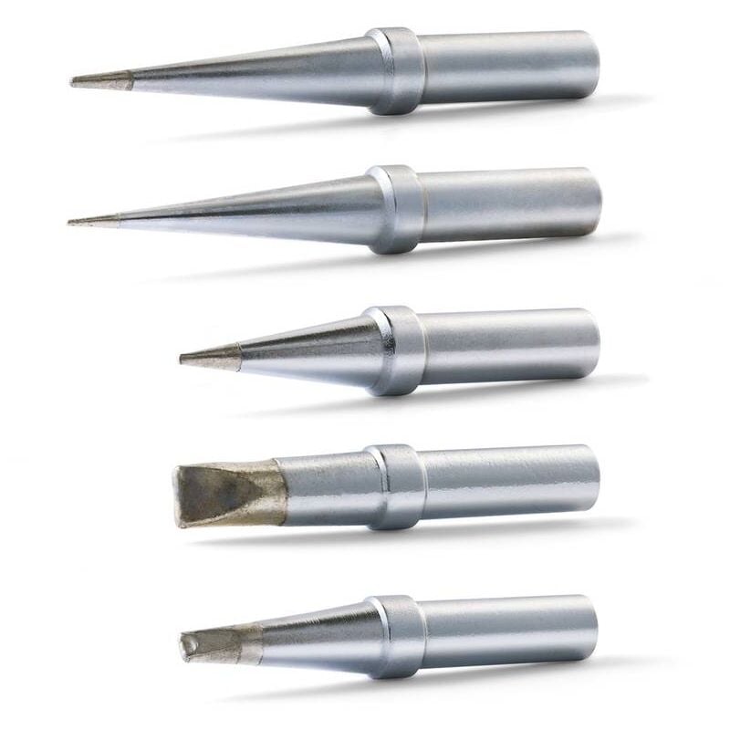 foto del prodotto weller we-1010 kit punte di saldatura forma oblunga, conica, forma a scalpello, forma piatta contenuto 5 parti