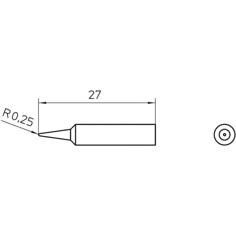 foto del prodotto weller xnt 1 punta di saldatura forma tonda dimensione punta 0.5 mm contenuto 1 pz.