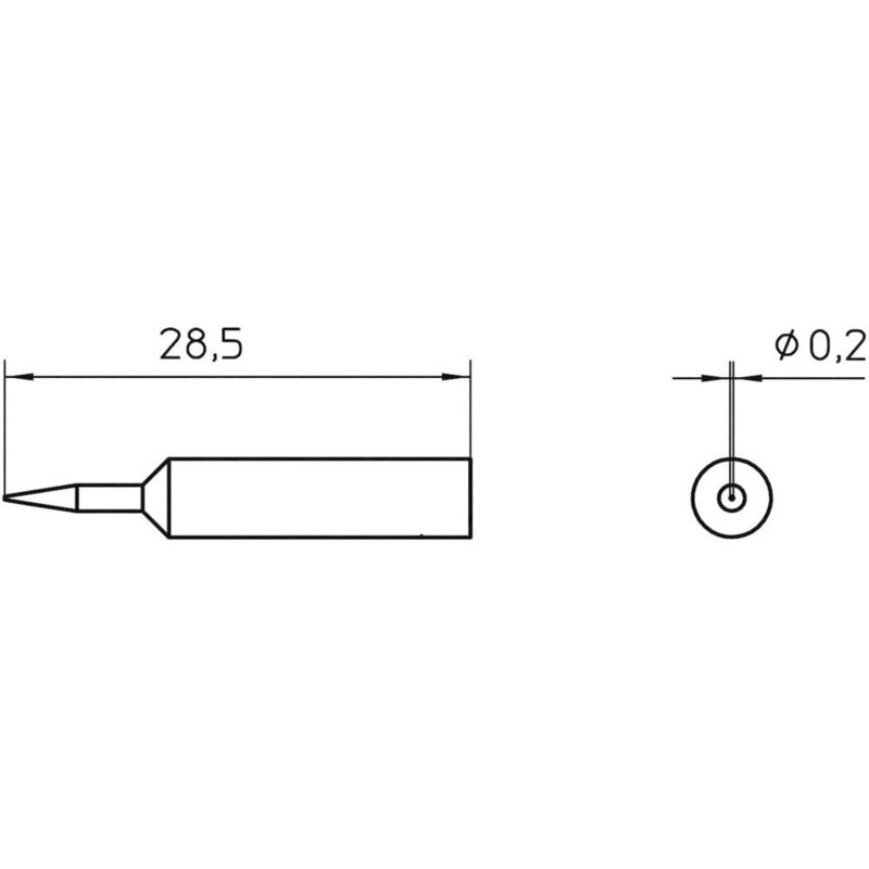 foto del prodotto weller xnt 1s punta di saldatura forma tonda dimensione punta 0.2 mm contenuto 1 pz.