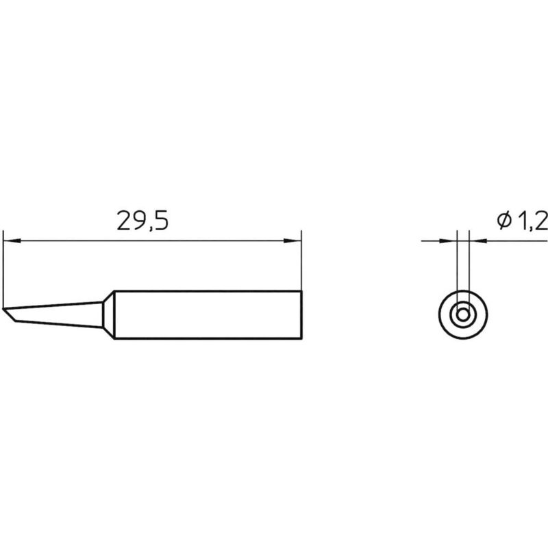 foto del prodotto weller xnt 4 punta di saldatura forma tonda, taglio sbieco 45 dimensione punta 1.2 mm contenuto 1 pz.