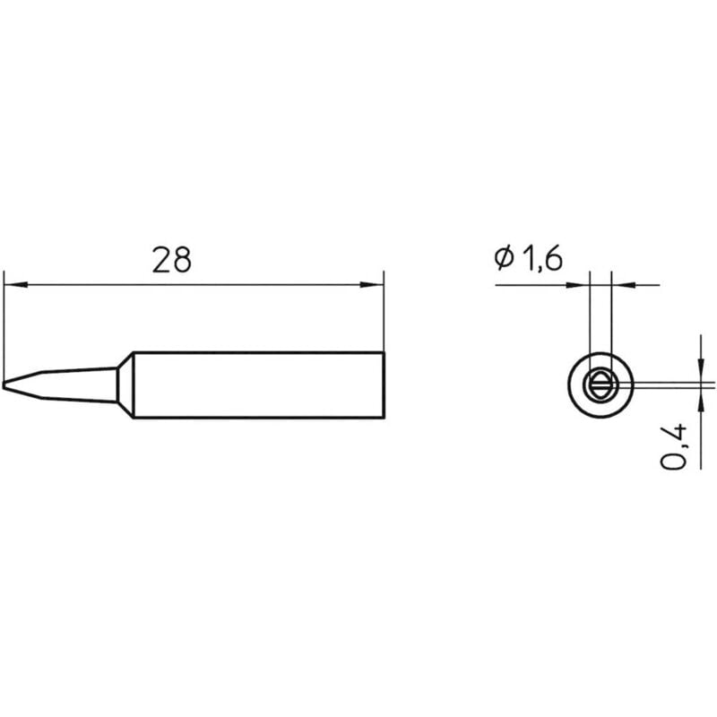 foto del prodotto weller xnt a punta di saldatura forma a scalpello dimensione punta 1.6 mm contenuto 1 pz.