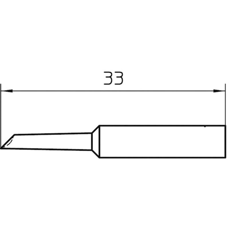 foto del prodotto weller xnt gw punta di saldatura taglio sbieco 45 dimensione punta 2 mm lunghezza punte 33 mm contenuto 1 pz.