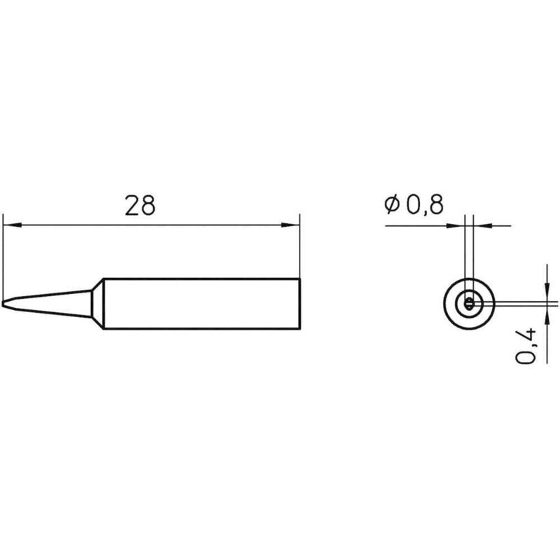 foto del prodotto weller xnt h punta di saldatura forma a scalpello dimensione punta 0.8 mm contenuto 1 pz.