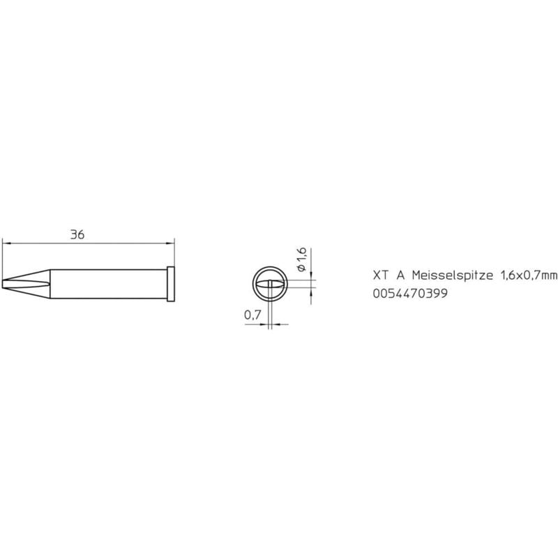 foto del prodotto weller xt a punta di saldatura forma a scalpello dimensione punta 1.6 mm contenuto 1 pz.
