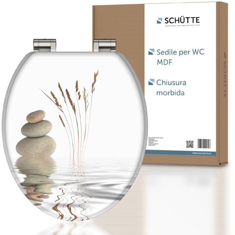 foto del prodotto wellness 80122 a sistema di abbassamento automatico in legno, coperchio con anima in legno con motivo portata massima del sedile wc 150 kg ,