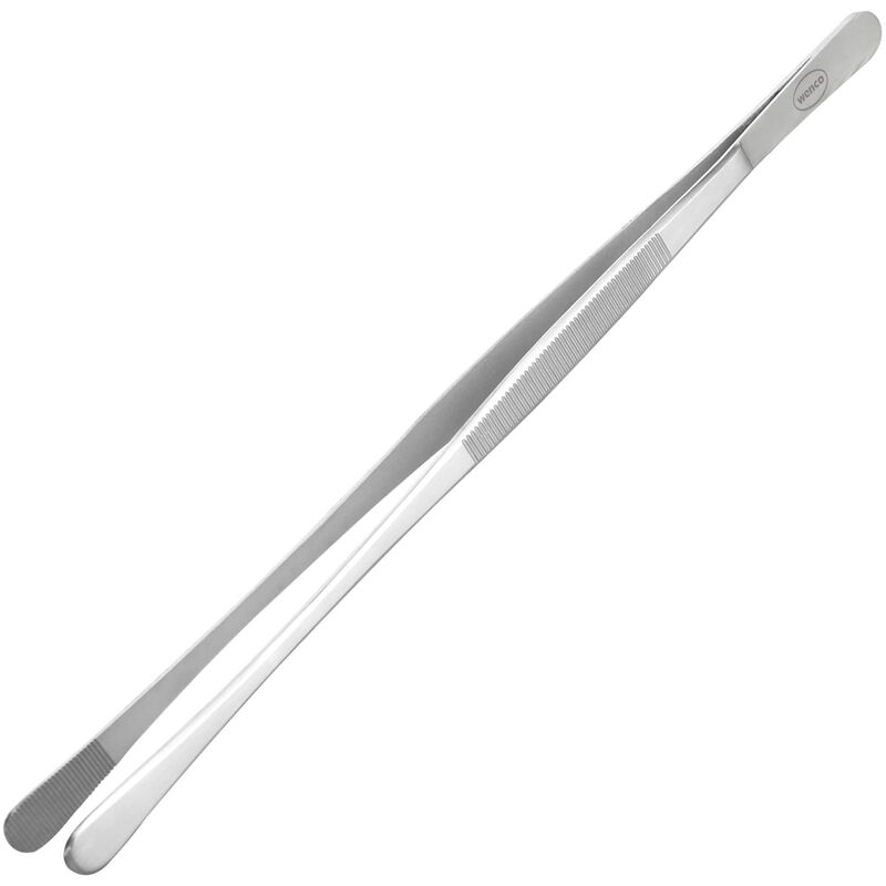 foto del prodotto wenco pinzette per arrosti in acciaio inox gourmet per afferrare e girare durante la cottura, 30 cm, punte arrotondate, antiruggine, acciaio inox,