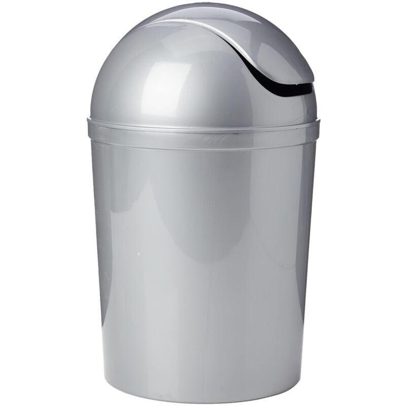 foto del prodotto wenko 21886100 pattumiera con coperchio oscillante, 19,8 x 19,8 x 31,5 cm, colore grigio