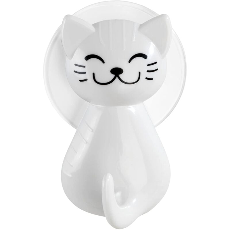 foto del prodotto wenko 22922100 gancio a ventosa gatto, bianco, 6 x 9, 5 x 5, cm