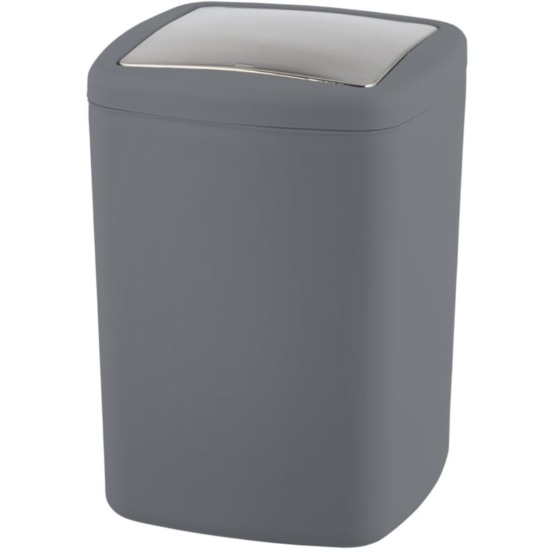 foto del prodotto wenko 23980100 pattumiera con coperchio oscillante barcelona l, capacit 8,5 l, infrangibile, in tpe, 20,5 x 28,5 x 20,5 cm, colore antracite