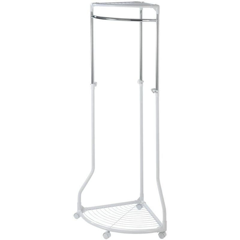 foto del prodotto wenko 4364700100 ingresso indipendente con scarpiera, appendiabiti ad angolo regolabile, bianco cromato, portata fino a 50 kg, 27,6 x 44 166,1 x 55,1
