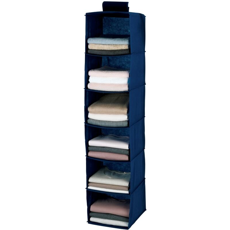 foto del prodotto wenko 4374120100 organizer armadio air, 6 scomparti, tnt traspirante, fibra di polipropilene, 30 x 120 x 30 cm, blu