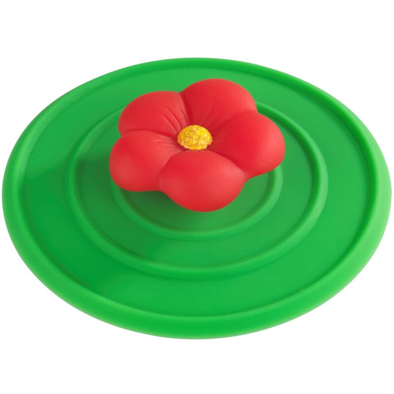 foto del prodotto wenko 53010100 tappo a forma di fiore in silicone, colore verde