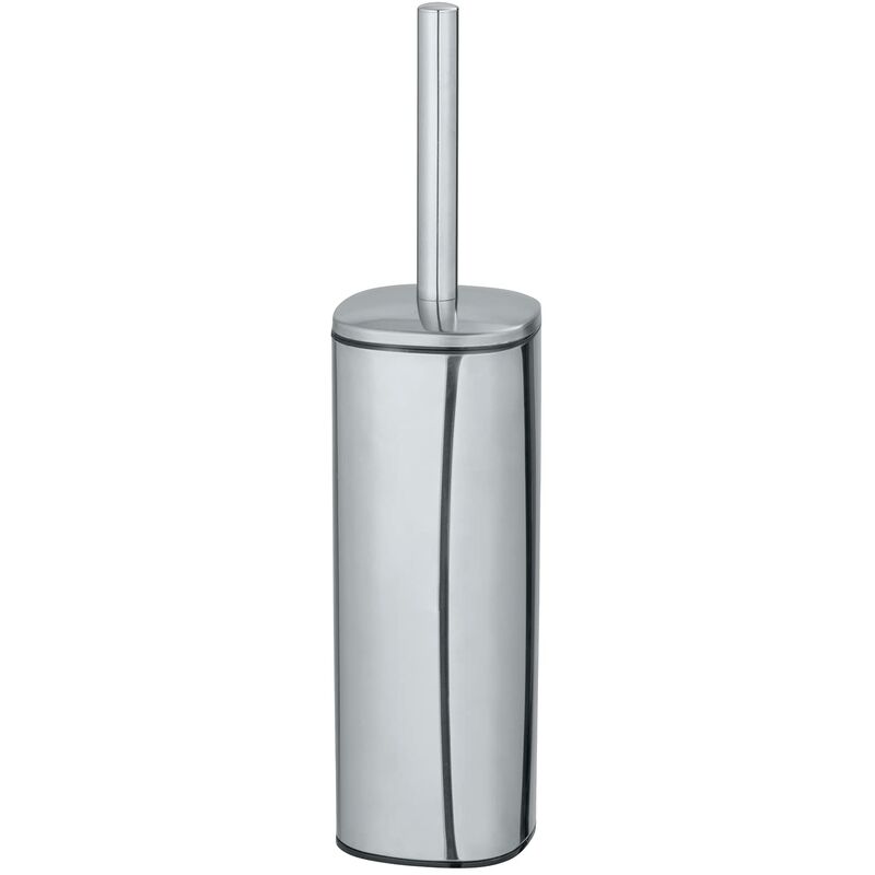 foto del prodotto wenko alassio scopino per wc con porta scopino per wc, con scopino per wc, diametro 8,5 cm, intercambiabile, in acciaio inox satinato, 9,3 x 39,2 x