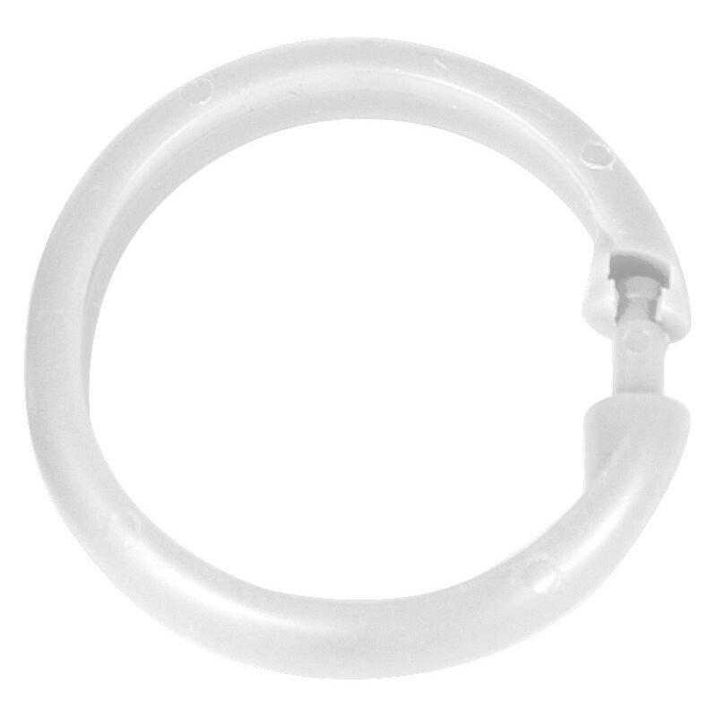 foto del prodotto wenko anelli per tenda da doccia, set di 12 anelli per appendere la tenda da doccia alla barra, formato grande, design rotondo, plastica, 6 cm,