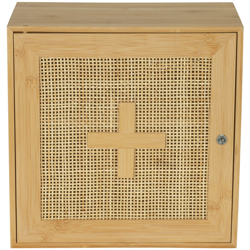 foto del prodotto wenko armadietto per medicinali allegre, in bamb e rattan, colore marrone, bamb naturale, rattan naturale