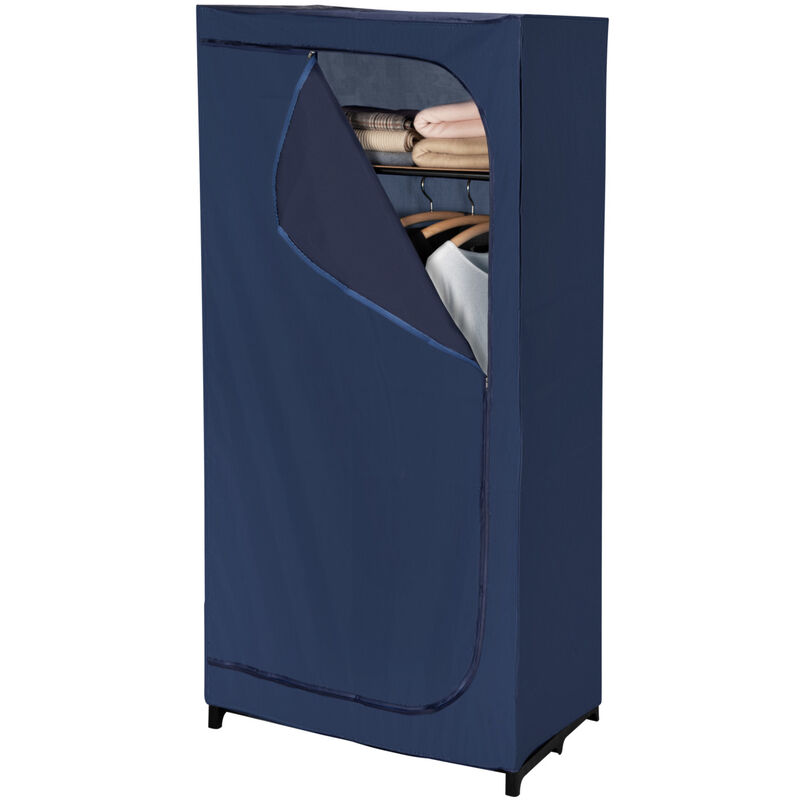 foto del prodotto wenko armadio in tessuto business, guardaroba in tessuto, con ripiano per riporre e chiusura lampo, capacit 10 kg, poliestere, 75x160x50 cm, blu