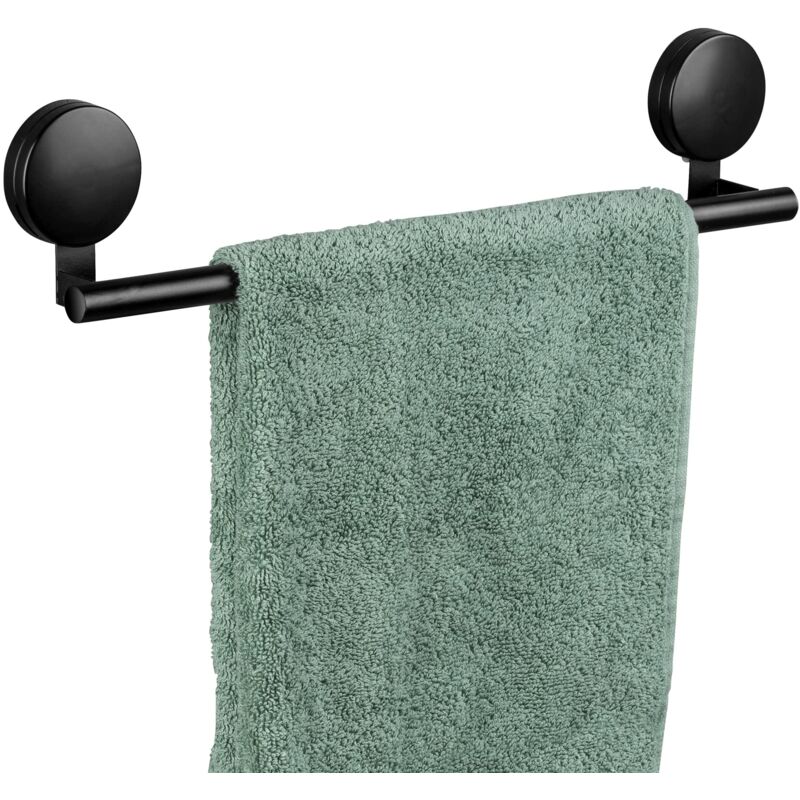foto del prodotto wenko barra portatelo pavia static loc plus colore nero. portasalviette. fissaggio senza trapano. tenuta sicura mediante aderenza statica su