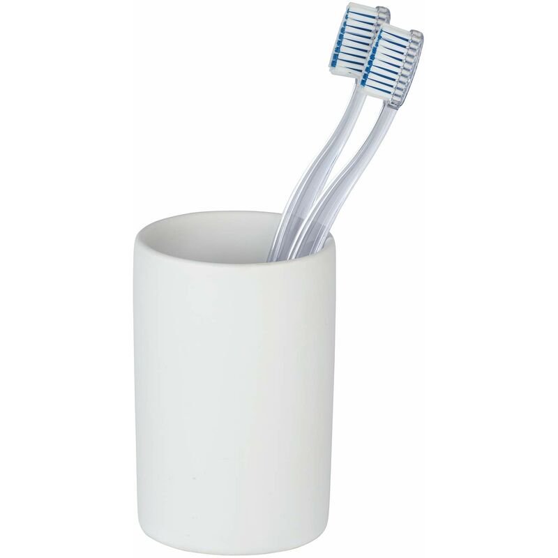 foto del prodotto wenko bicchiere di denti polaris, bianco opaco