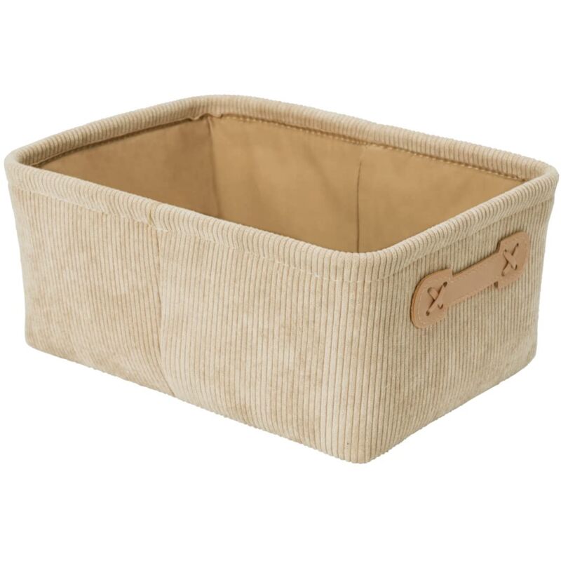 foto del prodotto wenko - cesta da bagno anela per riporre strumenti e accessori da bagno in morbido design a corda, 100% poliestere, con due piccole maniglie in pelle artificiale, 27,6 x 12 x 20 cm, beige
