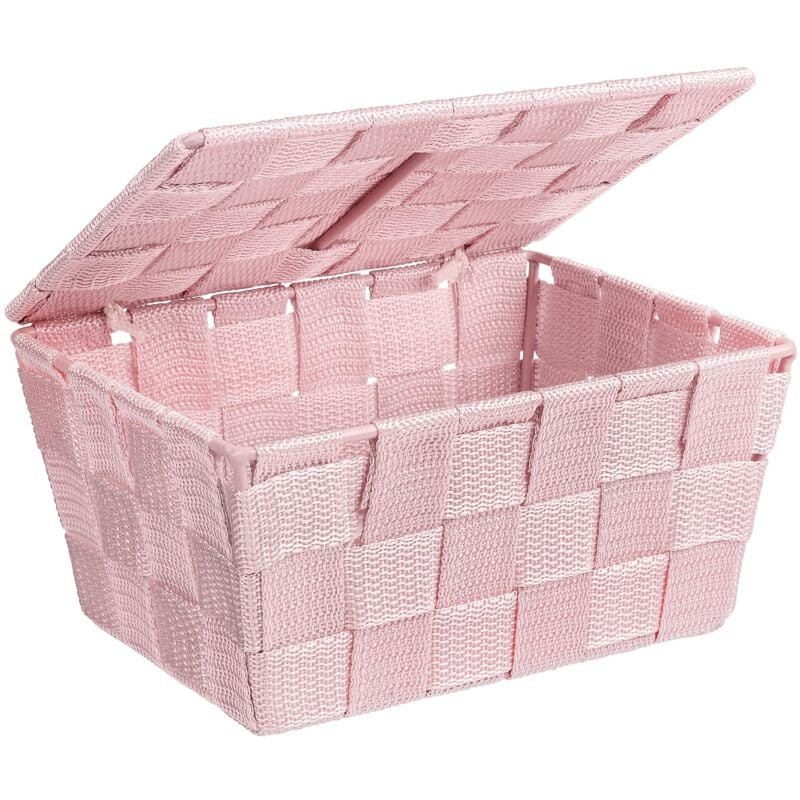 foto del prodotto wenko cestino con coperchio adria rosa, polipropilene, 19 x 10 x 14 cm, rosa