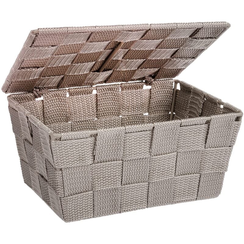 foto del prodotto wenko cestino con coperchio adria taupe, polipropilene, 19 x 10 x 14 cm, tortora