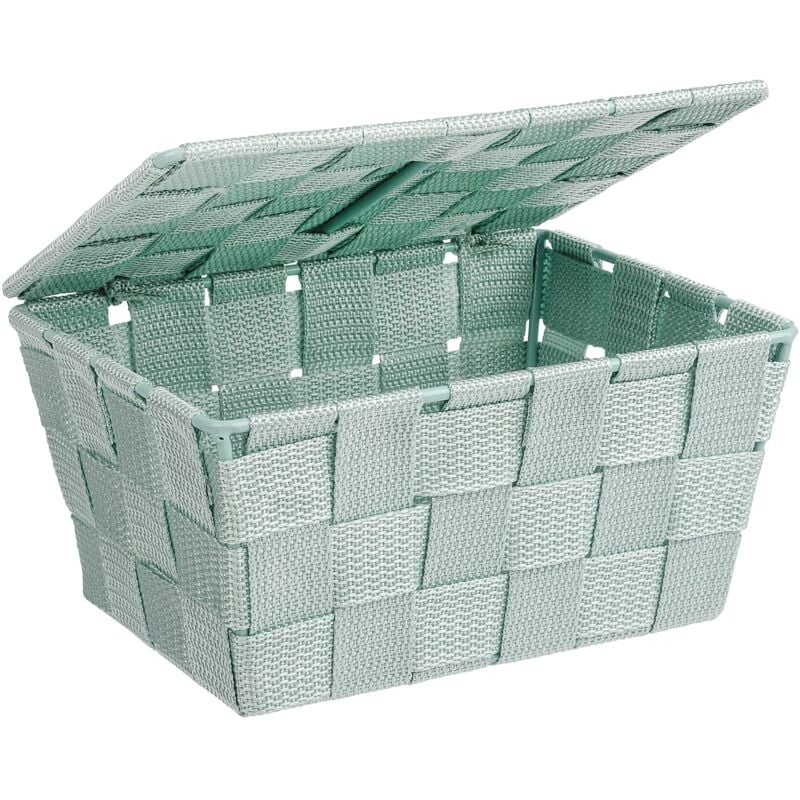 foto del prodotto wenko cestino con coperchio adria verde menta, polipropilene, 19 x 10 x 14 cm, verde menta