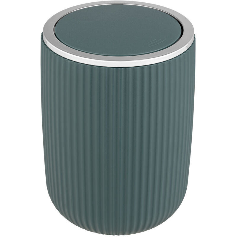 foto del prodotto wenko cestino da bagno modello agropoli, cestino per wc, cestino da bagno con coperchio basculante, senza bpa, capacit 2l, colore verde scuro,