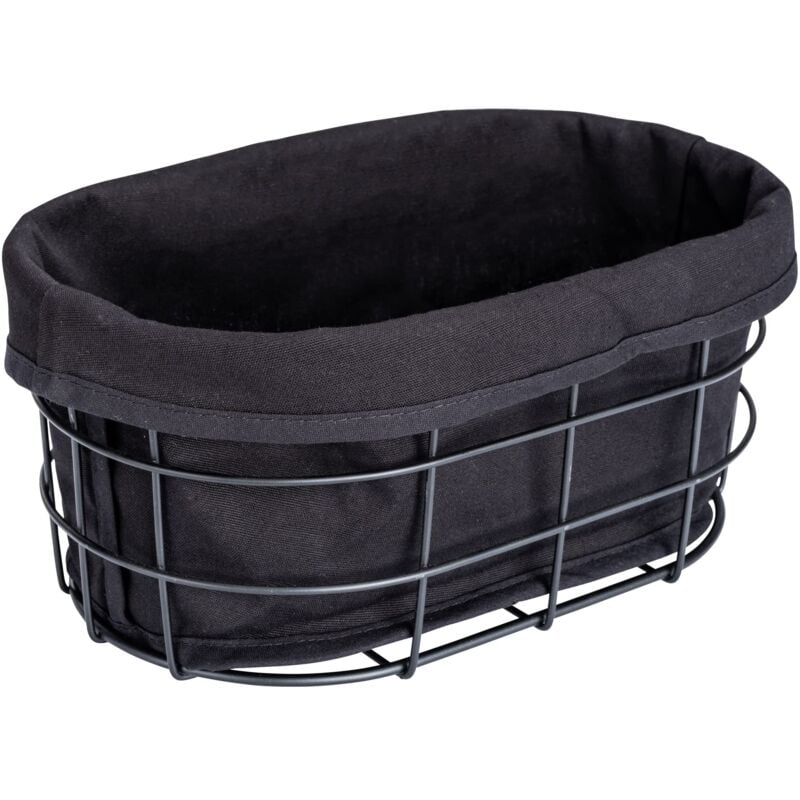 foto del prodotto wenko cestino per pane bela, cestino porta pane, panini e baguette black outdoor kitchen in metallo verniciato a polvere,inserto amovibile e