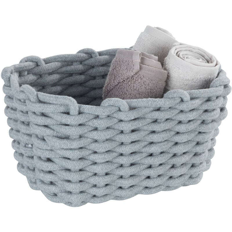 immagine 0 del prodotto wenko cesto da ripostiglio tia m, cestino da bagno di alta qualit in corda di cotone intrecciata in un grigio nordico, organizzazione e ripostiglio,