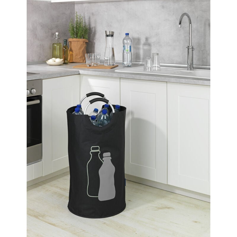 foto del prodotto wenko collezionista di bottiglie jumbo nero, borsa multifunzionale, 69 l, multicolore, poliestere nero, alluminio