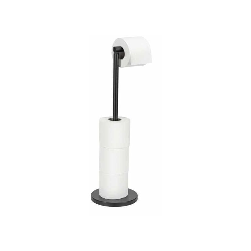 foto del prodotto wenko combinato wc 2in1, portarotolo e porta carta igienica, capacit 4 rotoli, acciaio, 21x55x17 cm, nero opaco
