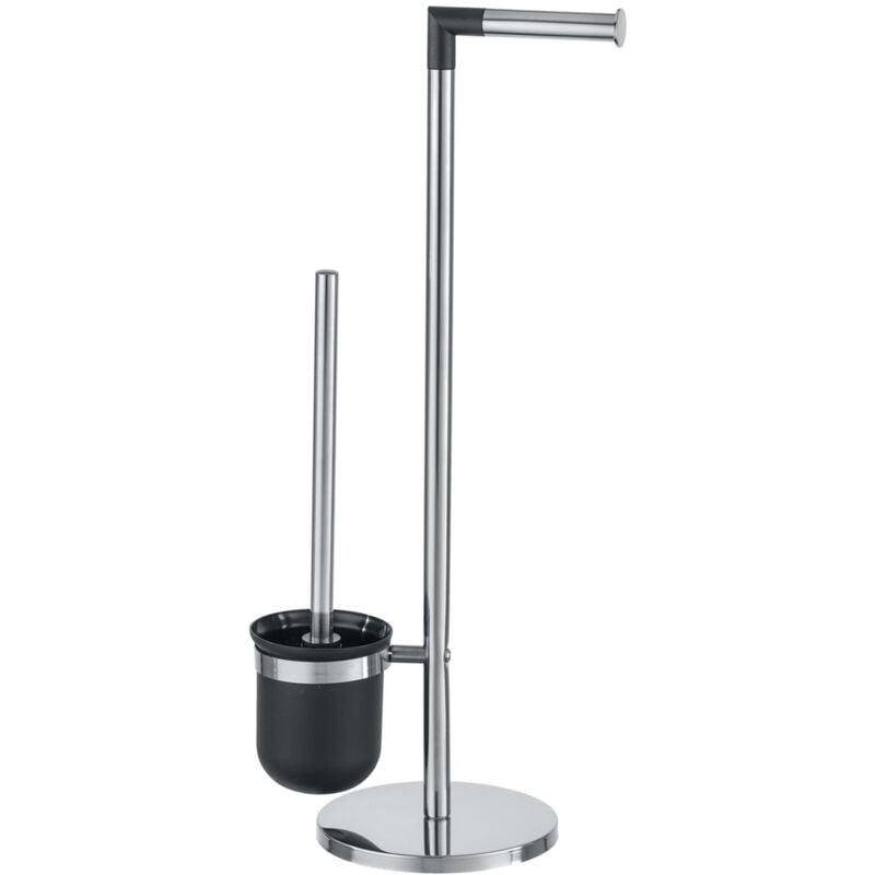 foto del prodotto wenko combinato wc 2in1, spazzola wc e portarotolo carta igienica, parus, acciaio inossidabile, 25,5x57x16,5 cm, lucido