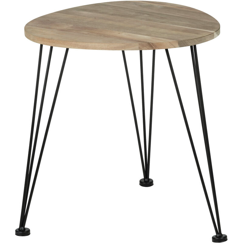 foto del prodotto wenko comodino in legno con piede in metallo acina, tavolino in legno, design industriale, legno di acacia certificato fsc con piede in metallo